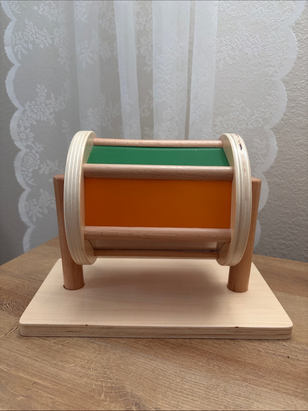 LOVEVERY Spinning Rainbow Sensory Wood Play Toy